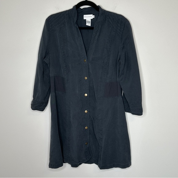 Soft Surroundings Large Tencel snap front Tunic 3/4 Sleeves‎ Stretch Panels - Picture 5 of 10